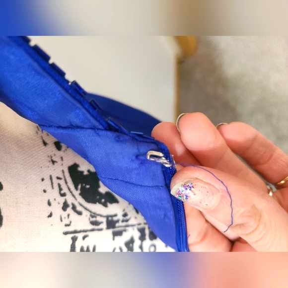 Vintage 90s y2k simple satin beaded cutout square neckline prom formal dress - Picture 7 of 8